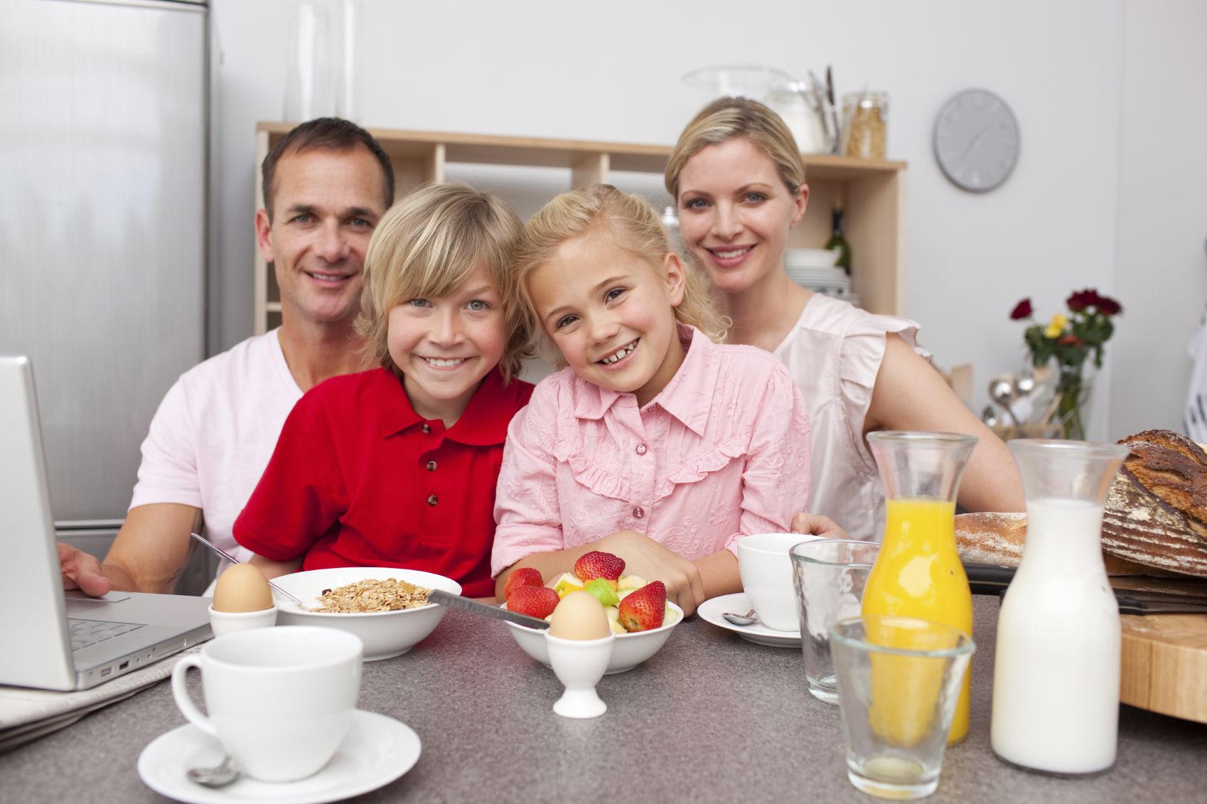 Happy Family Having Breakfast Together - Second Harvest Northern Lakes ...